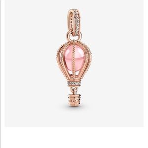 Sparkling pink hot air balloon dangle charm